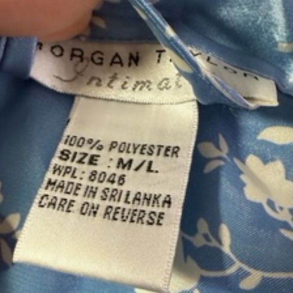 Morgan Taylor Intimates Light Blue/White Floral Robe and Short Gown Size L - Picture 11 of 12